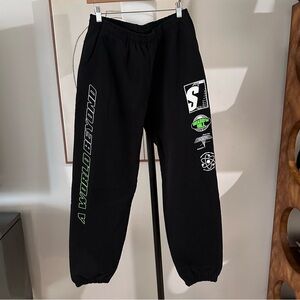 Shadow Hill USA Sweatpants A‎ World Beyond Jogger Black Streetwear Size L